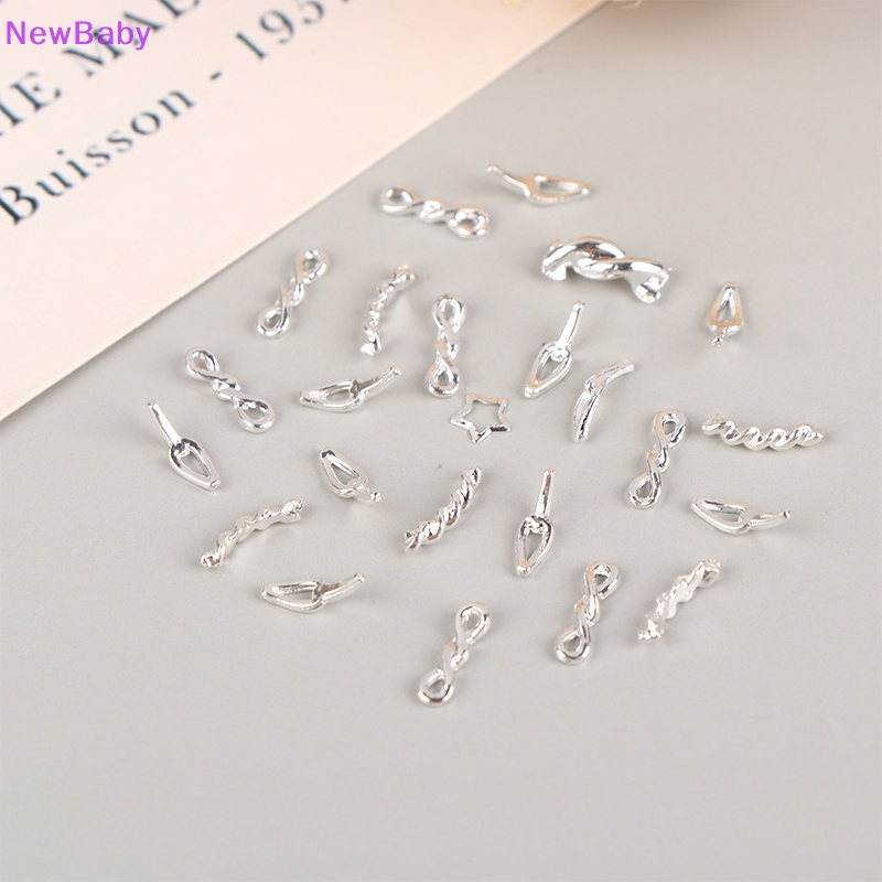 Newbaby 10 /20Pcs Rantai Logam Emas Perak Jepang Korea Nail Art Dekorasi DIY Alat Kuku ID