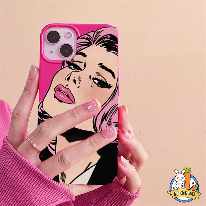 IPHONE Luxury Beauty Girl Rose Red Glossy Phone Case Kompatibel Untuk Iphone14 13 12 11 Pro Max X Xr Xs Max 8 7 6 6s Plus SE 2020 Perlindungan Kamera Shockproof Silikon Lembut Tpu Penutup Belakang