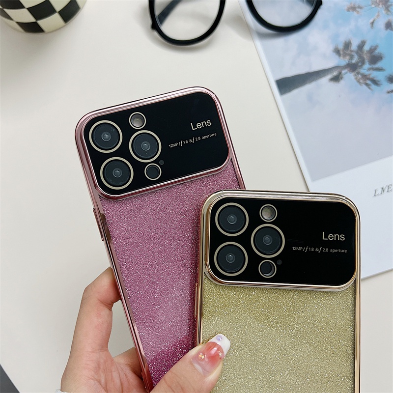 IPHONE Casing Ponsel Bubuk Flash Gradasi Jendela Besar Electroplated Iphone14 13 12 11 Pro MAX X XS MAX XR 7 8 Plus Shockproof Case Cover