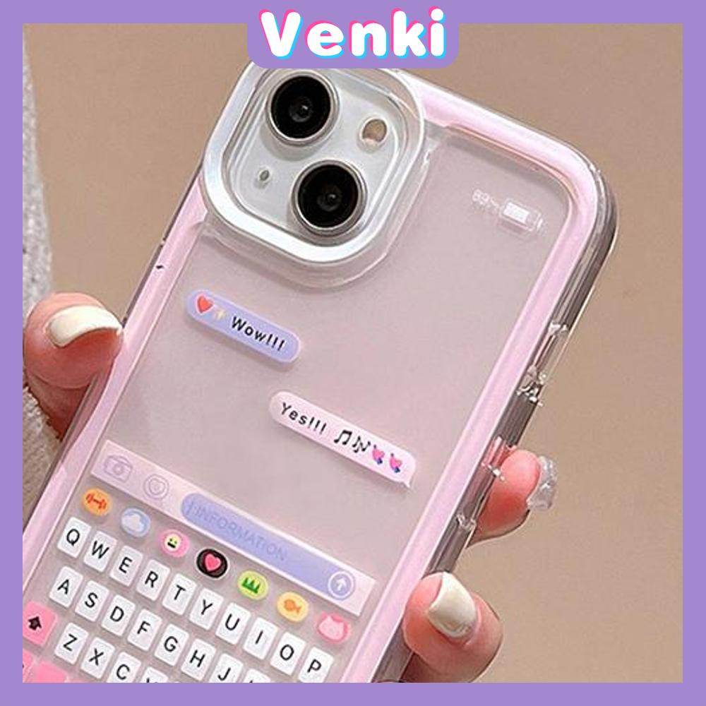 Venki - Untuk Iphone11 iPhone Case Bening Lubang Besar Space Case TPU Soft Case Shockproof Protection Camera Keyboard Kreatif Kompatibel Dengan Iphone14 13 Pro Max 12 Pro Max 11 xr Xs7