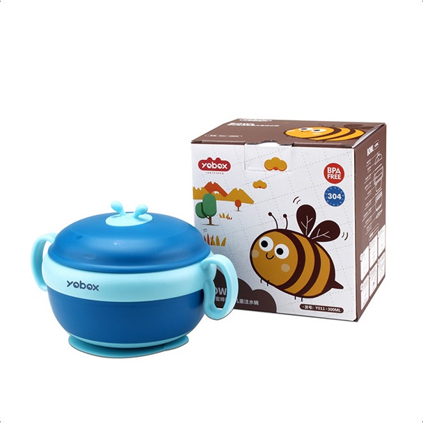 YOBOX Mangkok bayi dengan pegangan model BEE Y0011 YOOYEE Little Bee Baby Bowl with Handle