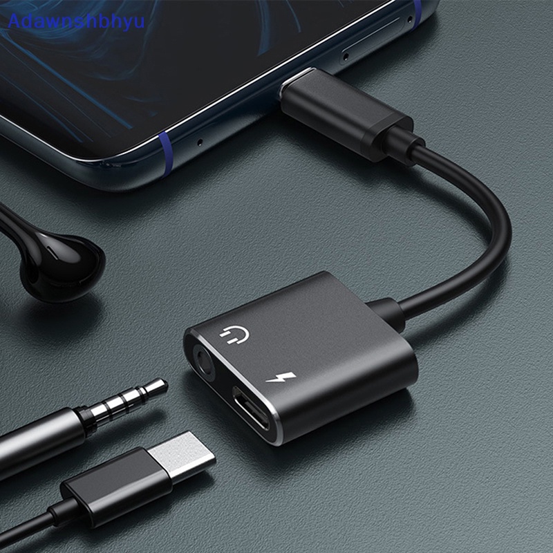 Adhyu 2in1 Type C Headphone Audio Splitter Adapter USB C Ke 3.5mm Charging Converter ID