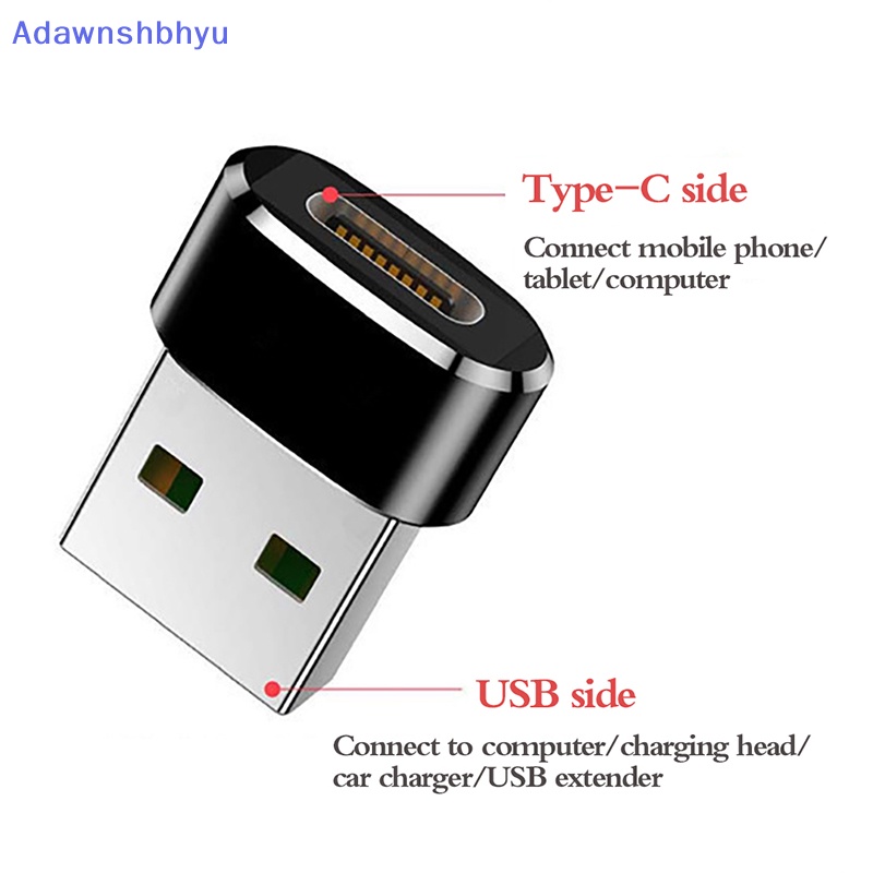 Adhyu 2paket Adaptor OTG Tipe-C female to USB male PD fast charge Kabel data new ID