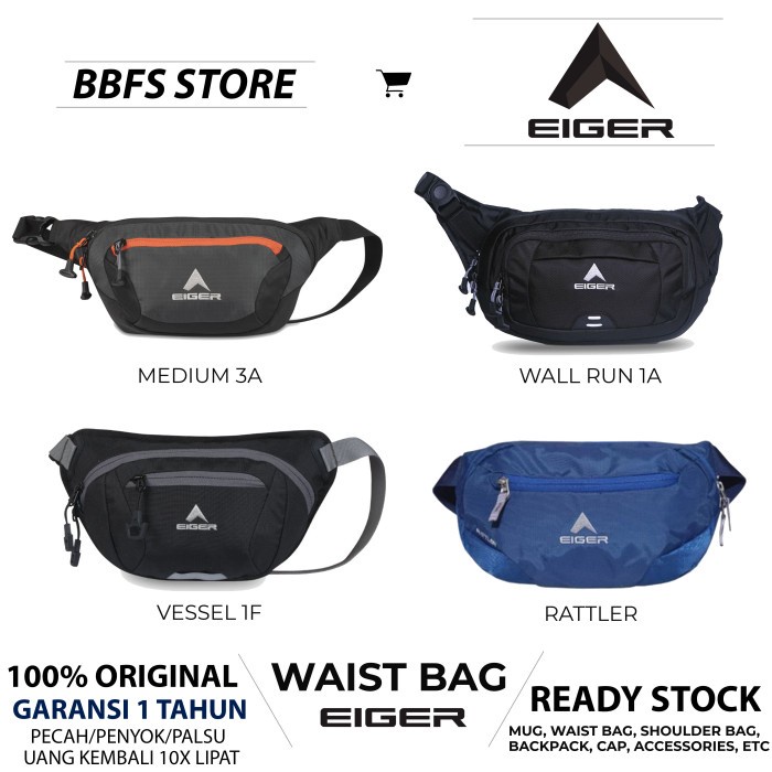 EIGER Original waist bag medium 3A 3 A tas pinggang garansi 1 tahun