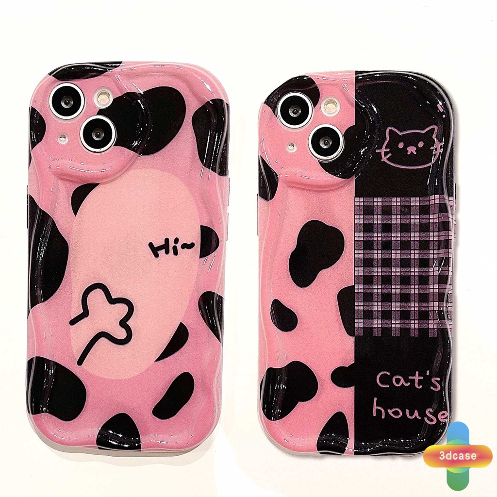 Casing Kitty Wave floating OPPO A17 A17K A16 A95 A57 A16S A77 A57S A57E A55 A7 A15 A54 A5S A3S A76 A96 A5 A9 A31 A53 A33 2020 A77S A12 A12S A1K A16E A16K A54S Reno 7 7Z 8Z 5 4 6 8 5F 5K 4F Kartun Kucing Lucu Leopard Kotak Kotak 3D Wavy Curved Edge Case