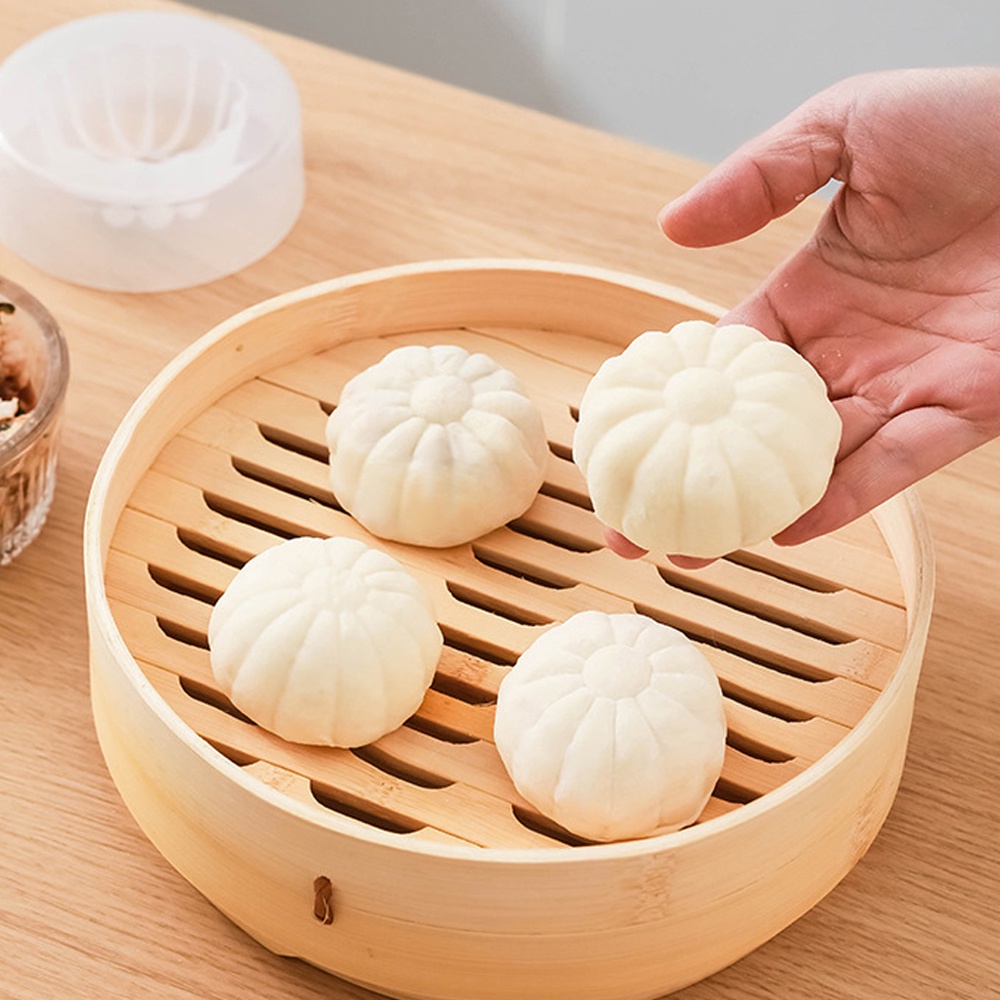 Food Grade Kukus Isi Bun Membuat Artefak/Chinese Dough Bun Handmade Pressing Mould/Dapur Kreatif Tahan Lama Cetakan Bun/DIY Baozi Mold Pastry Baking Tool/
