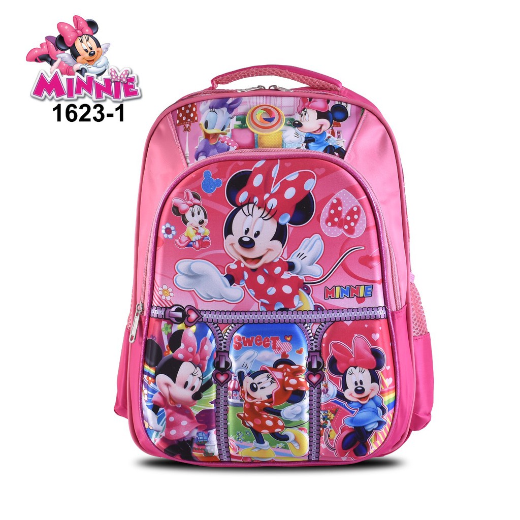 (Toko OB) Tas Ransel Anak Perempuan 9D Lampu 1623-1 16 Inch (Girls) Motif Frozen,LOL,Princesses,Minnie,DLL
