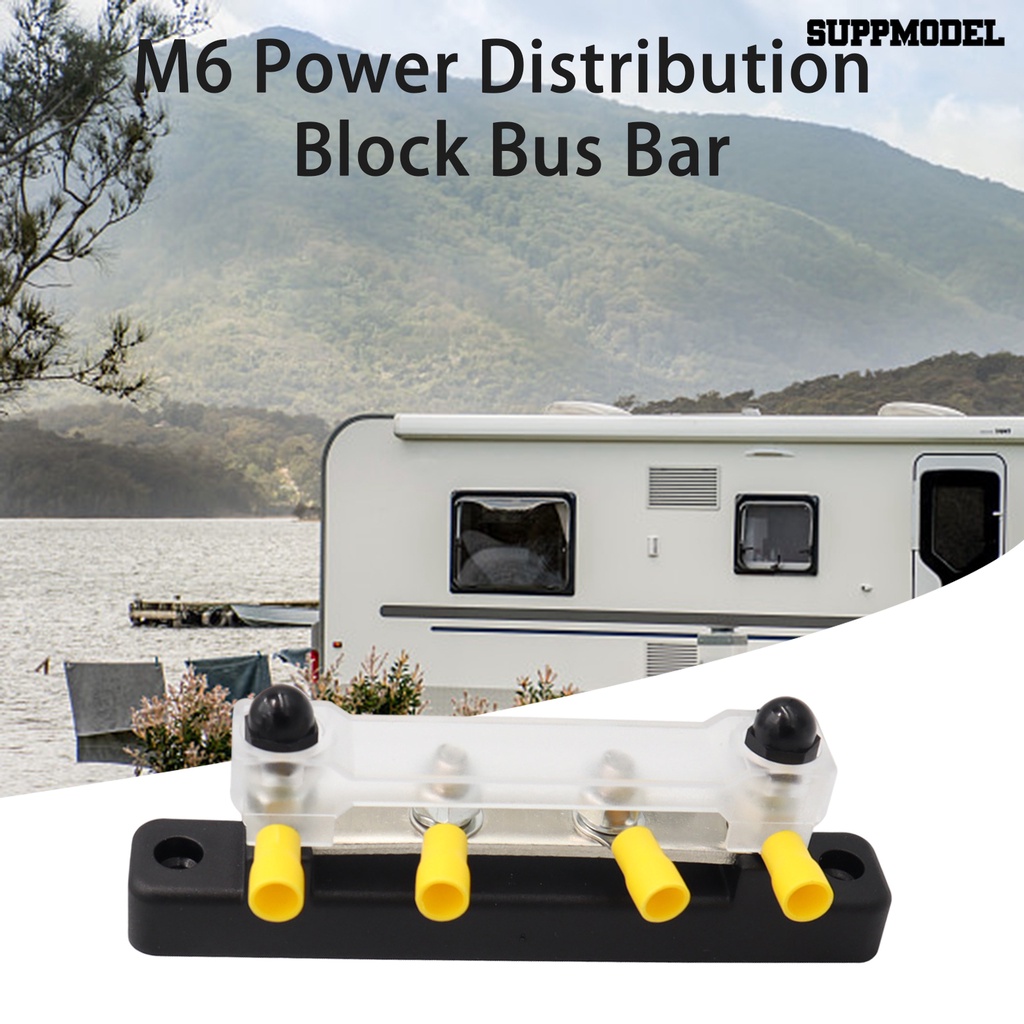 [SM]1 Set Blok Distro Power 2 Arah 12-48V Arus Tinggi Truk Perahu M6 Terminal Blok Buss Bar Perlengkapan Mobil