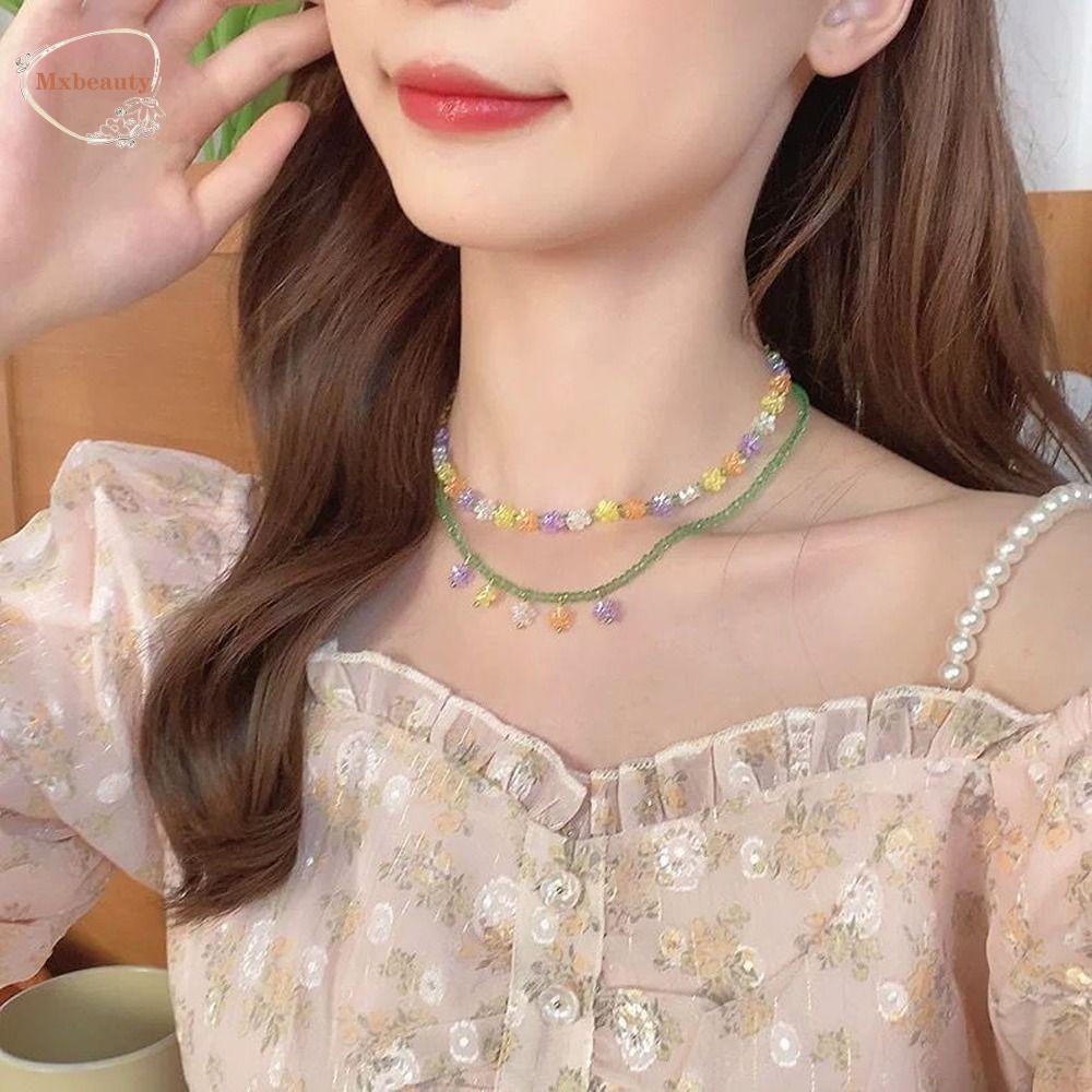 Mxbeauty Wanita Warna-Warni Kalung Manis Halus Resin Gadis Choker Multi-Warna Gaya Korea Gadis Manik-Manik Kalung Untuk Hadiah Valentines Day