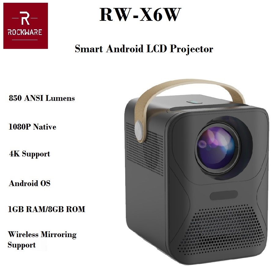 AKN88 - ROCKWARE RW-X6W Mini Android FHD Projector 850 ANSI Alt Cheerlux Unic