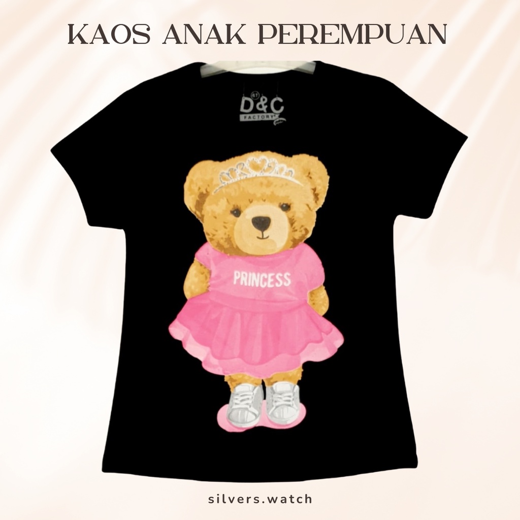 Baju Anak Perempuan / Kaos Anak Perempuan Teddy Bear Boneka Beruang - SWKACE
