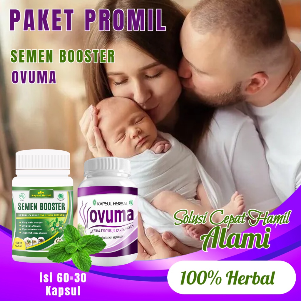 Paket Promil Semen booster dan Ovuma Penyubur kandungan Pengental Sperma Alami