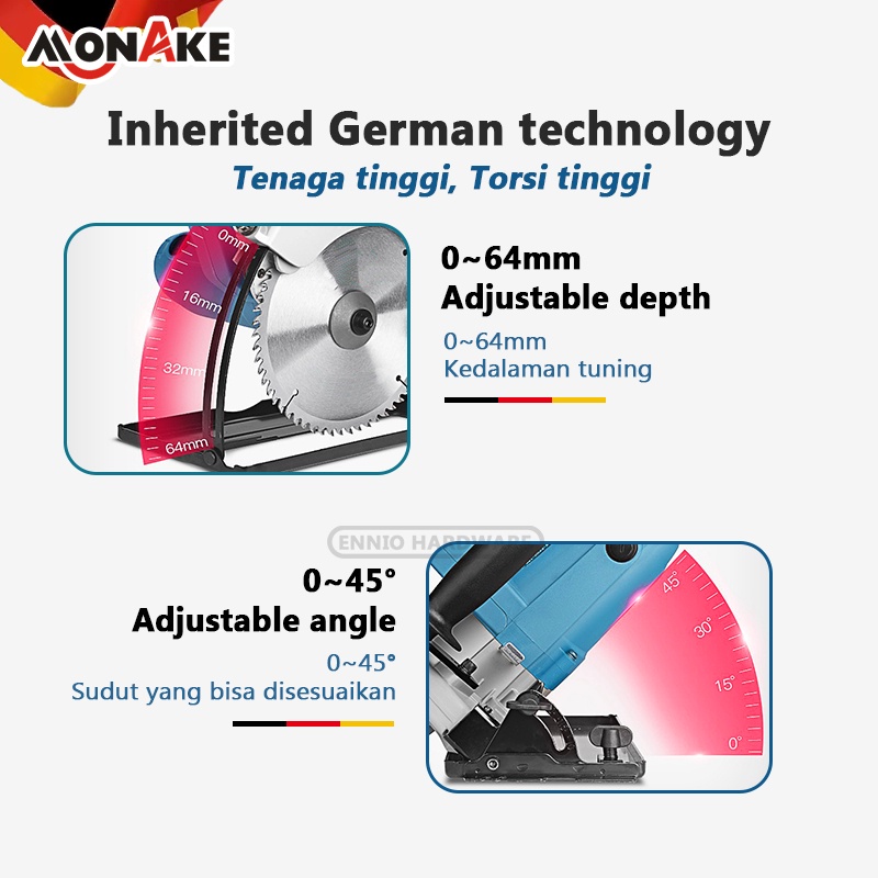 FREE MATA!!! MONAKE Mesin Circular Saw Mesin Gergaji Mesin Potong kayu MK5800