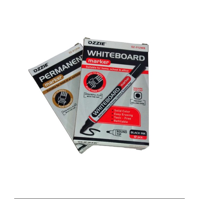 

Ozzie Spidol Whiteboard Marker Hitam 12 Pcs