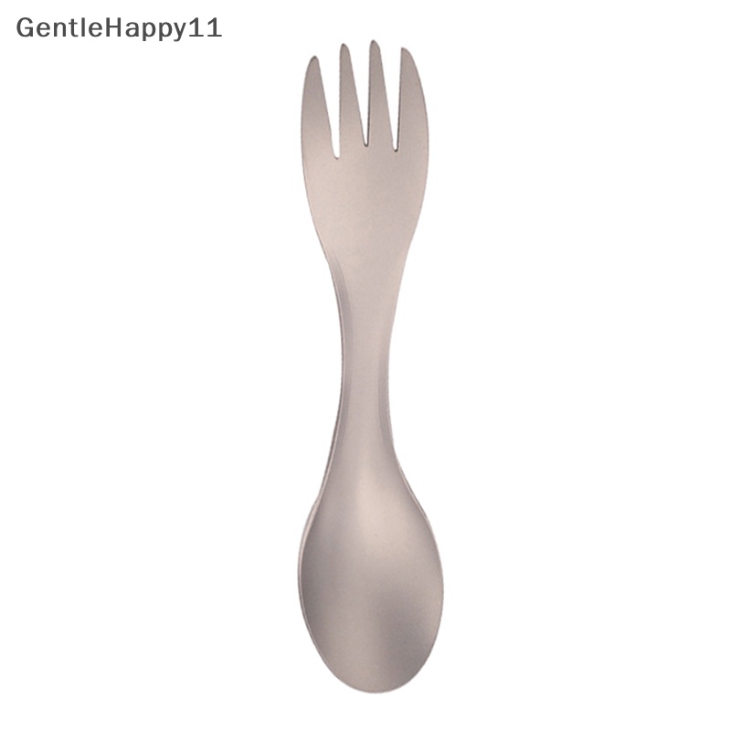 Gentlehappy Sendok Titanium Spork Outdoor Camping Piknik Dual purpose Titanium Fork Spoon Ultralight Cookware Peralatan Camping Portabel id