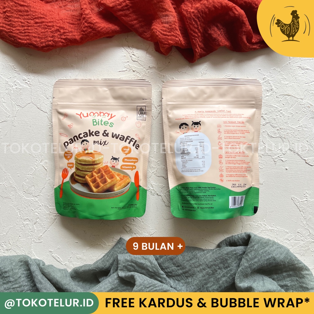 YUMMY BITES - Tepung Pancake &amp; Waffle Mix 130g | 9 Bulan+