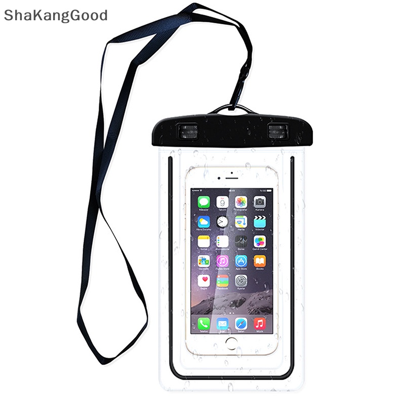 Skid Universal Ponsel Transparan Tahan Air Tas Tiga Lapis Disegel Drifg Pantai Memancing Bawah Air 30 M Renang Dry Bag SKK