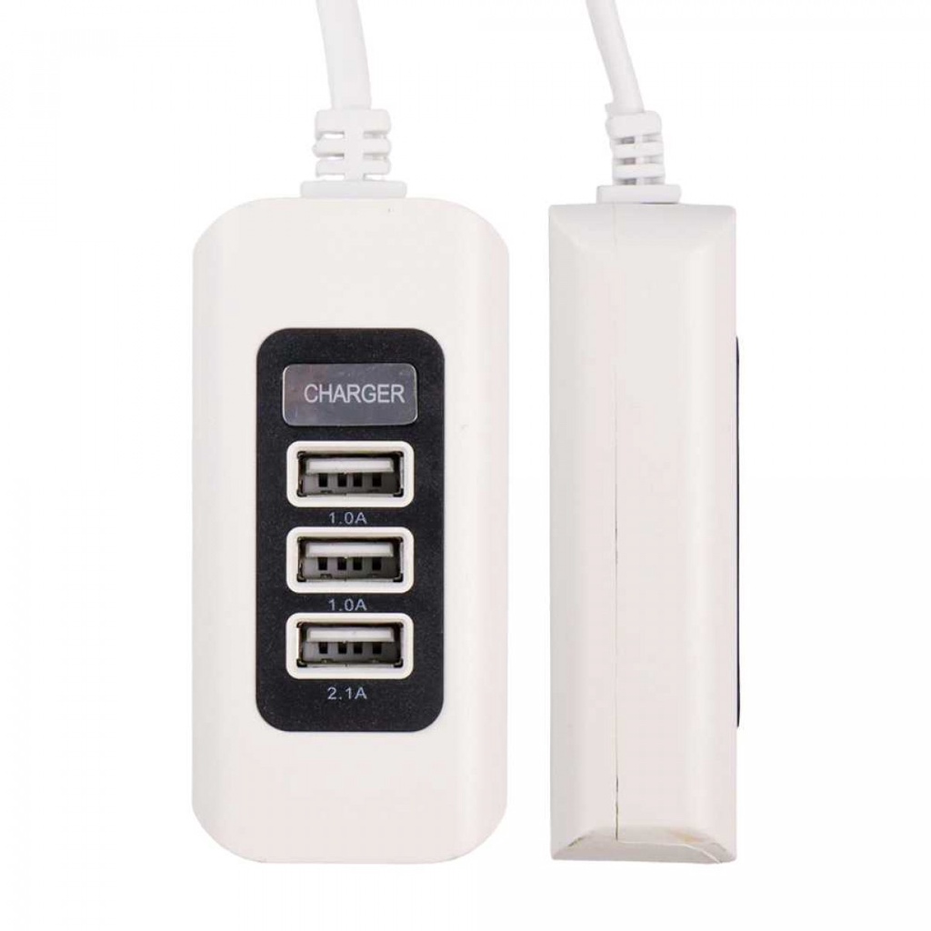 Colokan Stop Kontak Kabel USB Charger Hub 3 Port 5V 2A EU Plug