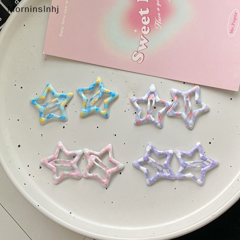 Mornin 2PCS Ins Gaya Kisi Pentagram Bintang Permen Warna Jepit Rambut Untuk Wanita Harajuku Manis Lucu Bobby Pin Aksesoris Rambut Aesthetic id