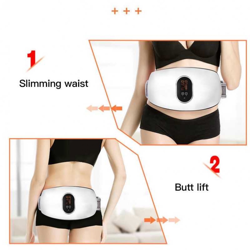 Sabuk Pelangsing Perut EMS Pijat Relaksasi Hot Vibration USB 6 Mode