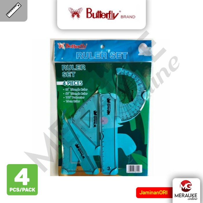 

BUTTERFLY Ruler Set / Penggaris Set BT-ELEPHANT