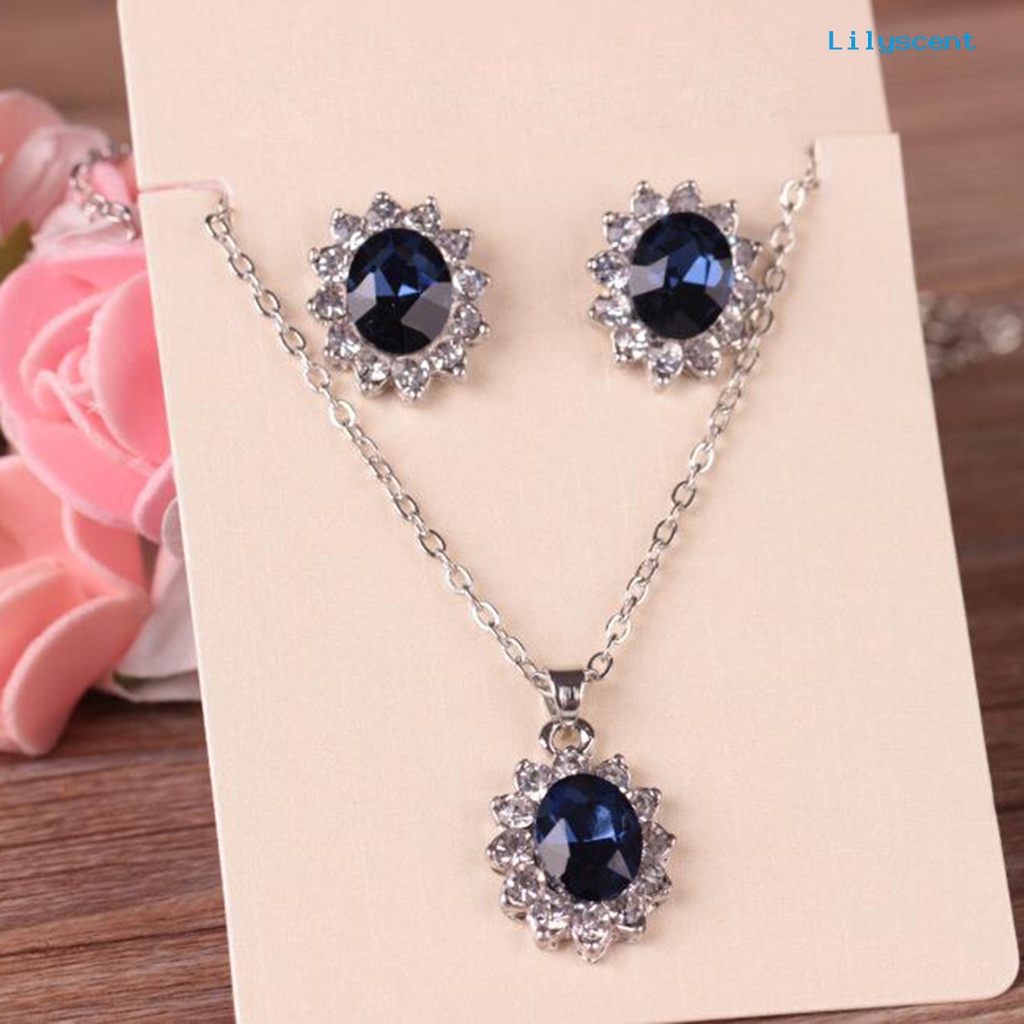 [LS] Set Perhiasan Set Anting Fashion Alloy Ramah Kulit Elegan Untuk Pesta