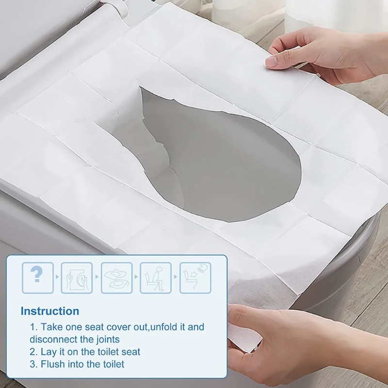 Disposable Toilet Seat Cover/Waterproof Safety Travel/ Alas Aksesoris Kamar Mandi Anti Air