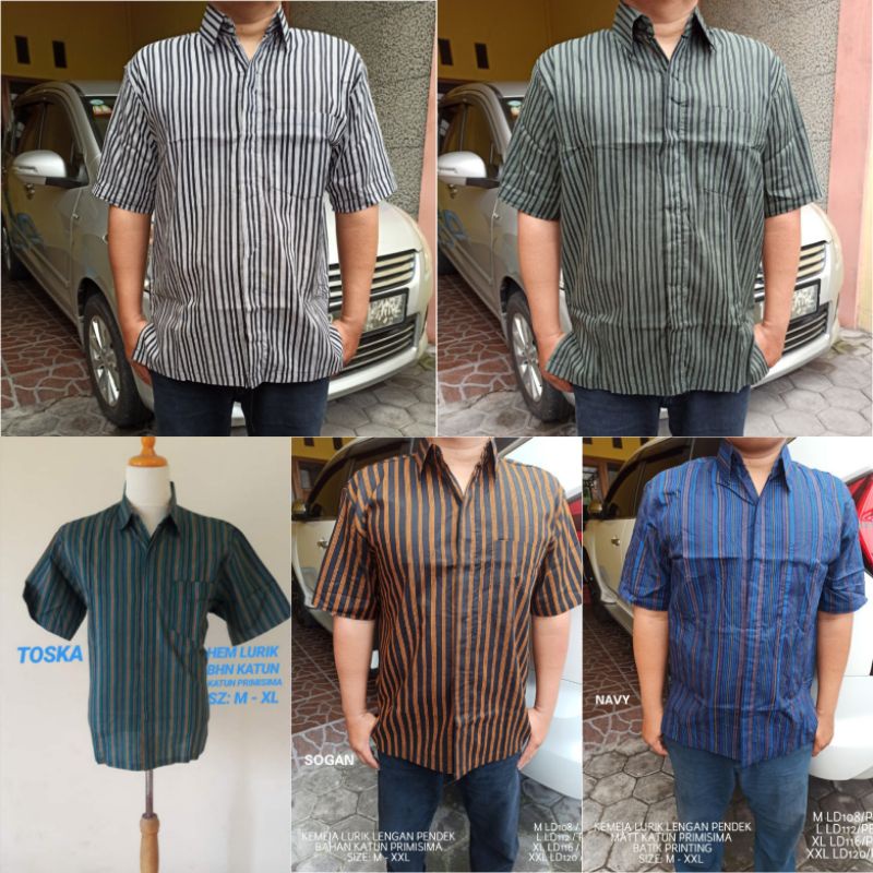 Kebaya dan Sorjan KEMEJA PRIA BATIK LURIK LENGAN PENDEK/ KEMEJA BATIK LURIK / SORJAN LURIK / SORJAN 