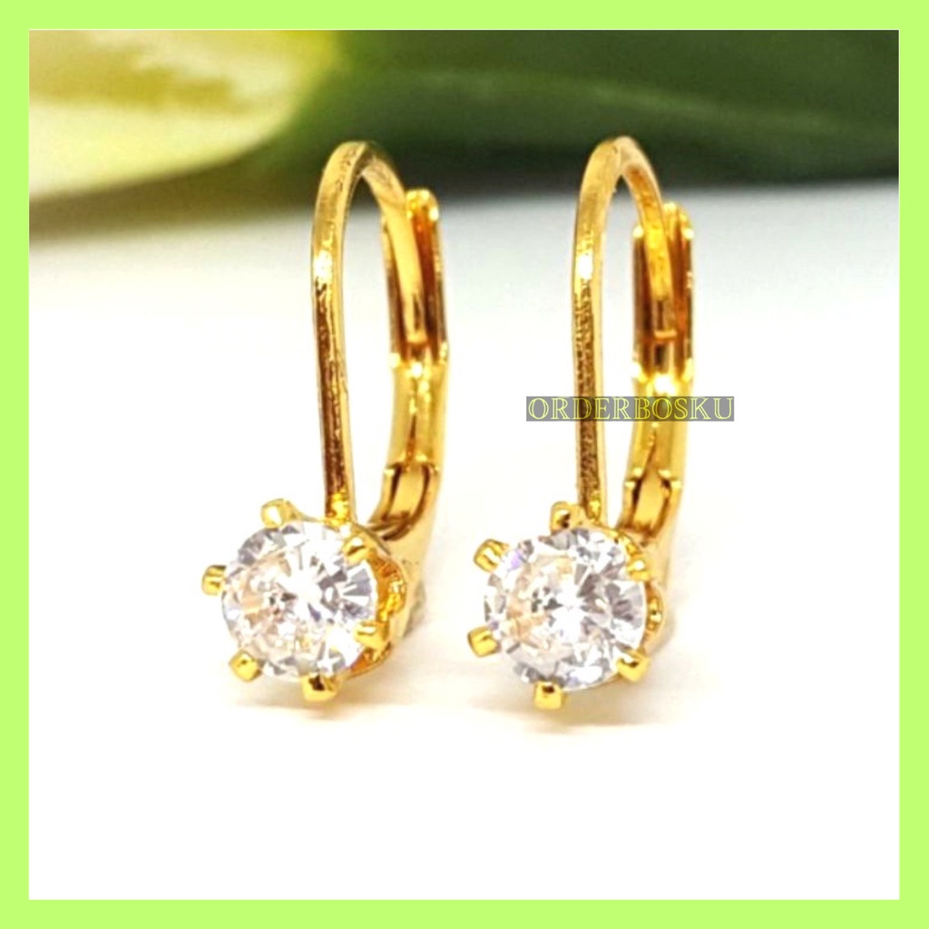 COD - Anting Titanium Wanita Anting Desi Permata Anti Karat Tidak Alergi Anting xuping permata desi / Anting Desi Mata Xuping