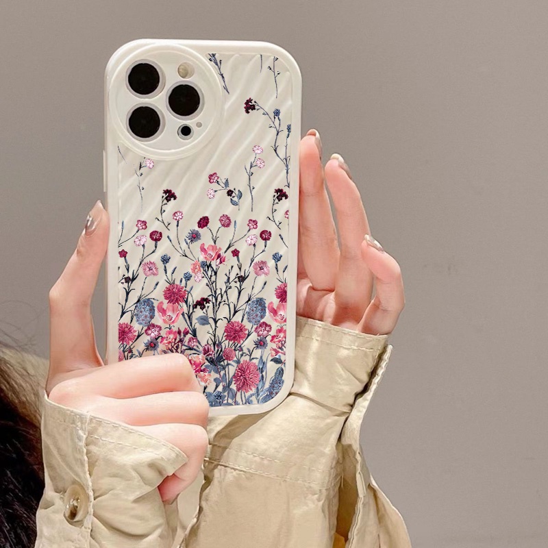 IPHONE Casing Ponsel Riak Air Perdu Berbunga Kompatibel Untuk Iphone11 13 12 14 Pro Max14 Plus XR X XS MAX 7Plus 8Plus 7 8 SE 2020 2022 Sarung Tahan Guncangan