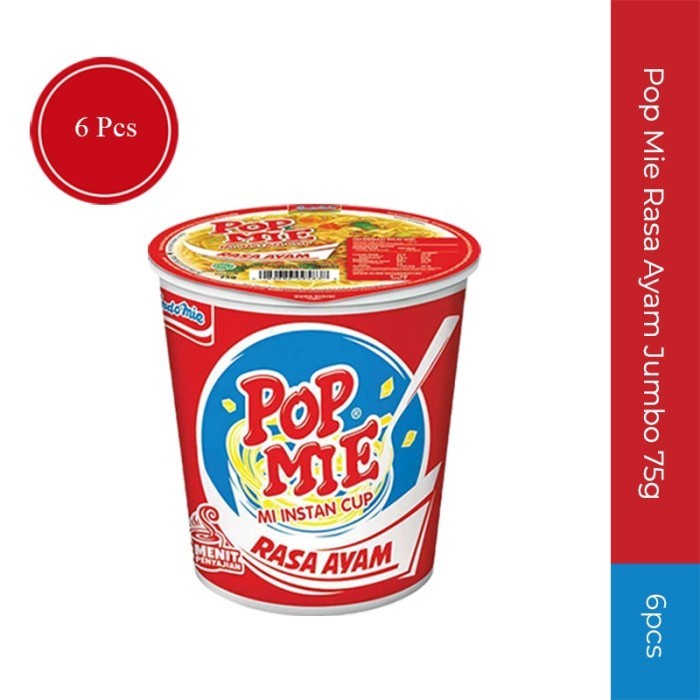 

POP MIE RASA AYAM JUMBO 75g 6 pcs