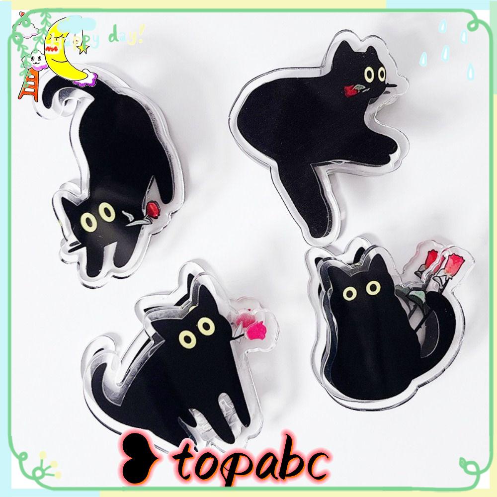 Top Bookmark Klip Buku Hitam Perlengkapan Kantor Tempat Kertas Plastik Kucing Untuk Kantor