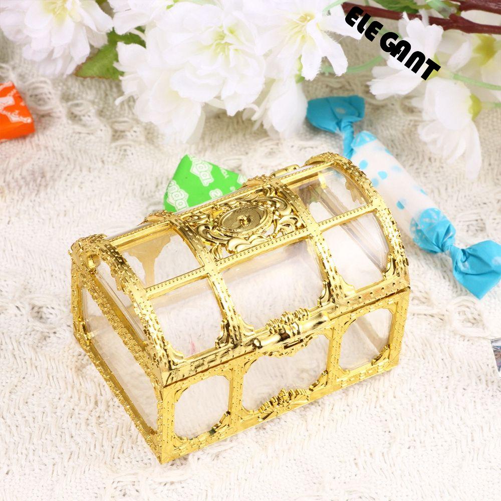 【 ELEGANT 】 Candy Box Harta Karun Bentuk Dada 12 Pcs Pernikahan Ulang Tahun Kue Kotak Penyimpanan Perlengkapan Pesta Nikah
