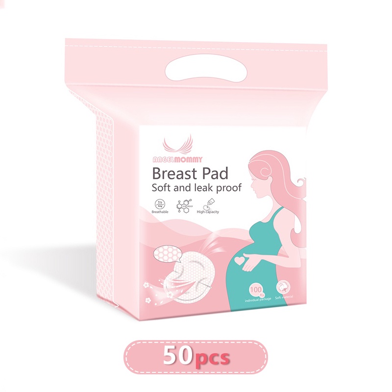 ✨50 pcs✨ANGEL MOMMY Pad Breast pad sekali pakai BreastPad penyerap ASI Bantalan Payudara Pembalut Payudara 150ml Absorption Disposable Cotton Mama Pad premium Nursing pad Breast pads Ringan dan tipis Breathable pad untuk Ibu hamil dan Menyusui RD