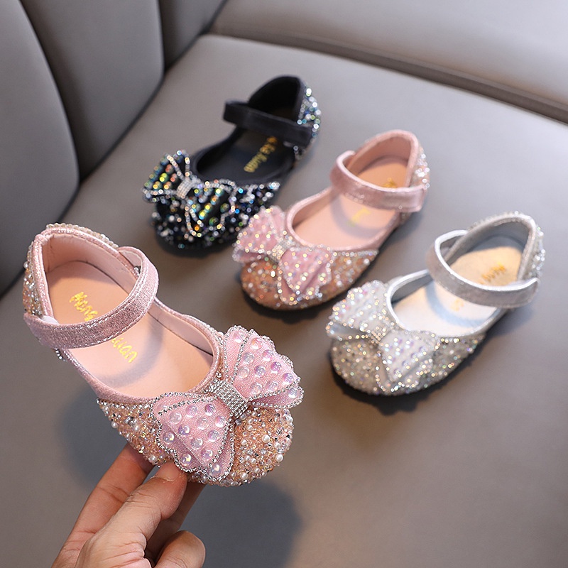 Sepatu Flat Pesta Anak Perempuan Size 21-36 Import Korea Princess Terbaru 1 2 Tahun - Tanggung