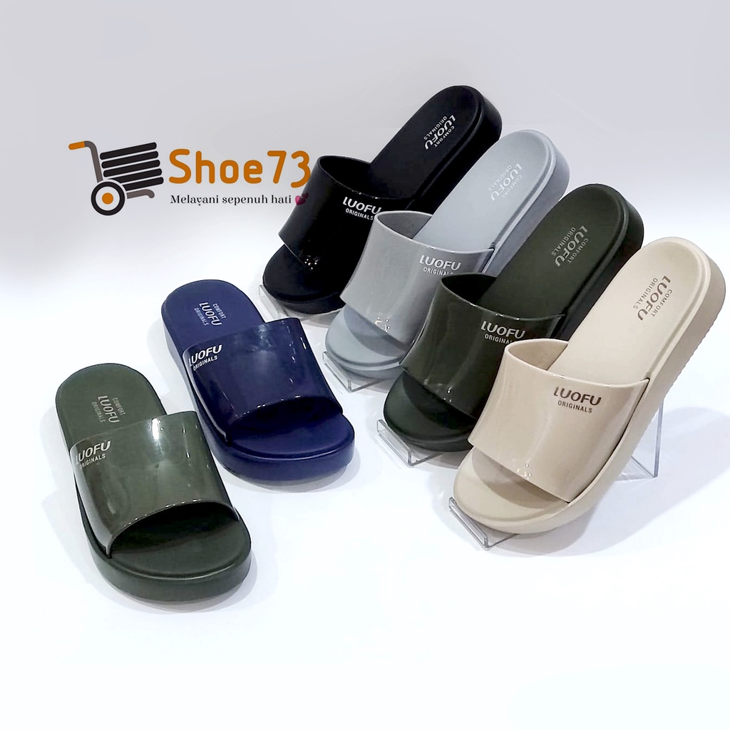 LUOFU E 7199 A2 - BW05 SIZE 36-40 ORIGINAL l Sandal Selop jelly wanita l Sendal kokop cewek impor