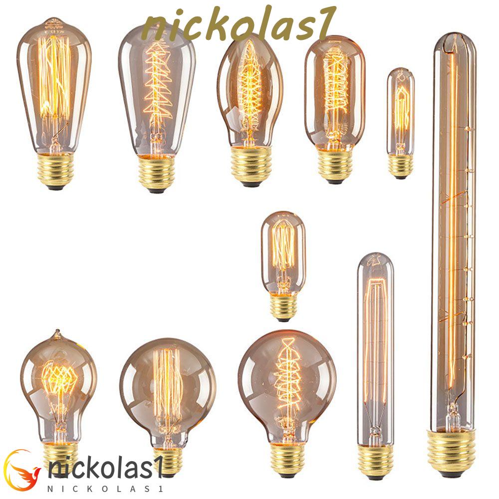 NICKOLAS1 Bohlam Pijar 1pcs 40W Dimmable Aman Lampu Hangat Spiral/Stright Filament Light Tool