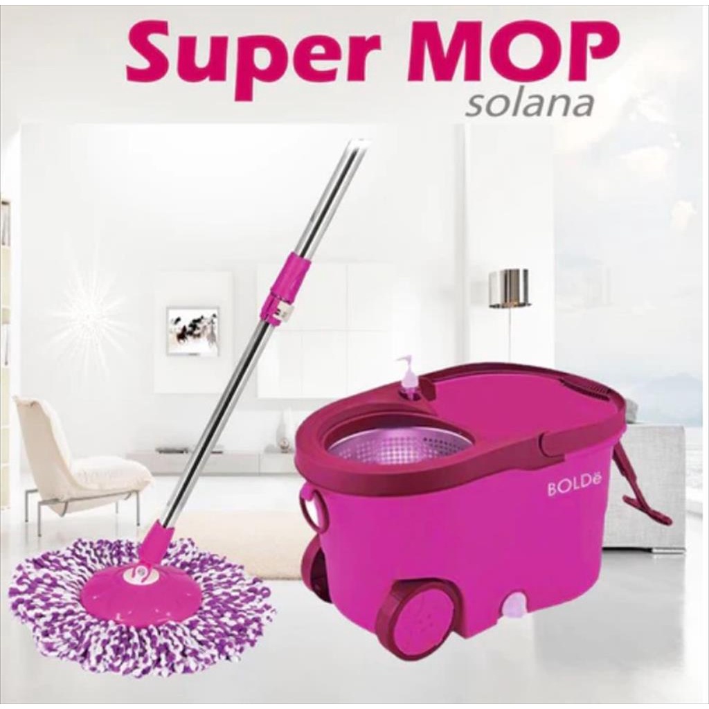 BOLDe Super Mop SOLANA - Alat Pel Pembersih Lantai Stainless + Roda