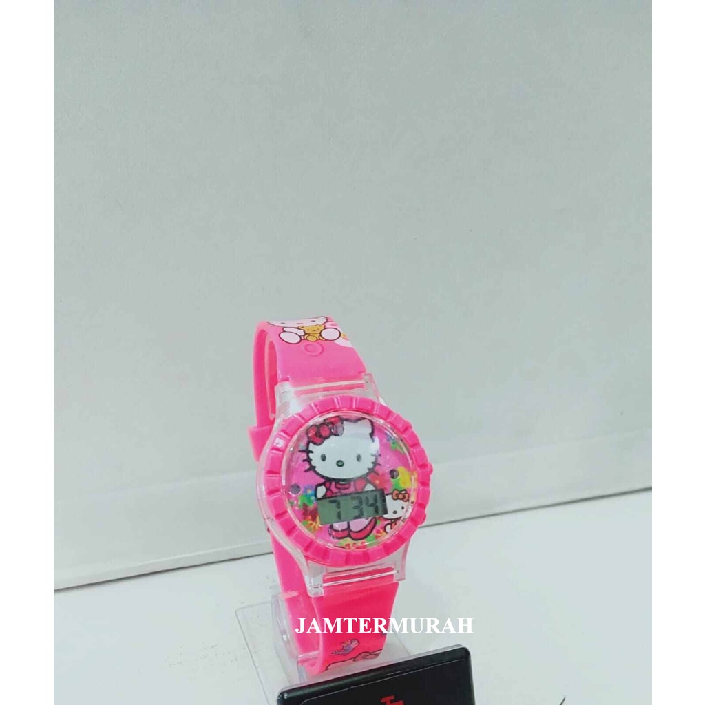 JAM TANGAN ANAK PEREMPUAN DIGITAL MUSIK LAMPU KARAKTER HELLO KITTY 845
