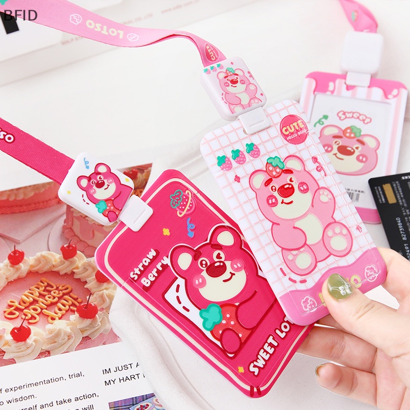 [BFID] Random Kartun Kuromi Purin Dog My Melody Kartu Makan Siswa Lucu Bus Card Holder ID Card Tempat Penyimpanan Kredit Gantungan Kunci Liontin [ID]