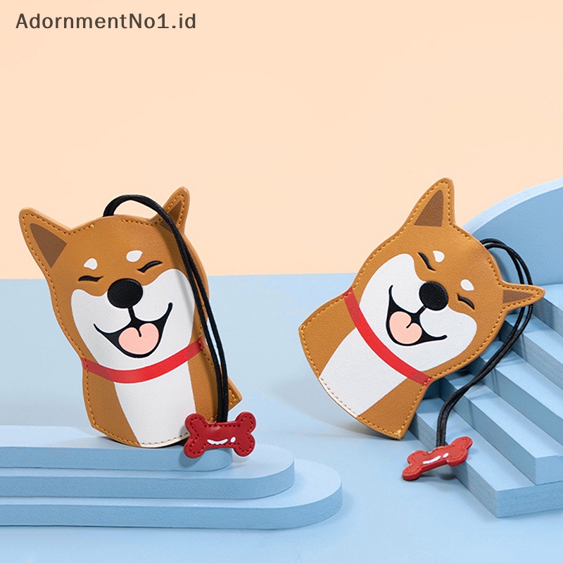 [AdornmentNo1] Kulit kreatif Shiba Inu Case kunci mobil kartun anjing rumah tangga tas kunci lucu Pull Key Cover pria wanita tempat penyimpanan kunci mobil tas penutup