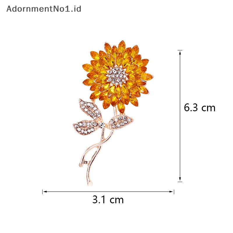[AdornmentNo1] Fashion berlian imitasi bunga matahari bros Pin untuk wanita pakaian jas perhiasan pesta aksesori