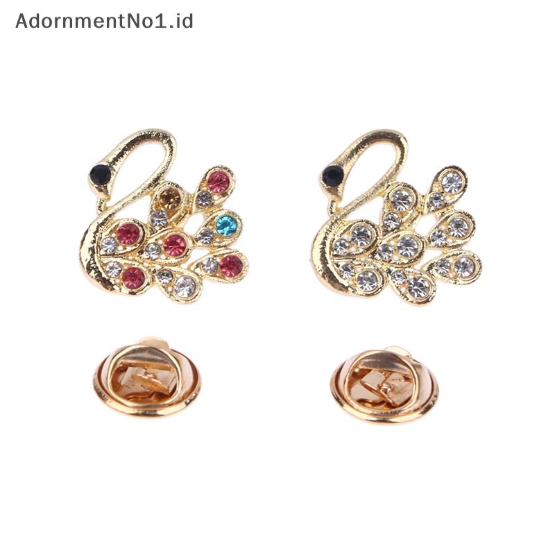 [AdornmentNo1] Berlian imitasi Swan bros untuk wanita hewan Pin elegan pernikahan aksesoris jas perhiasan High Quality