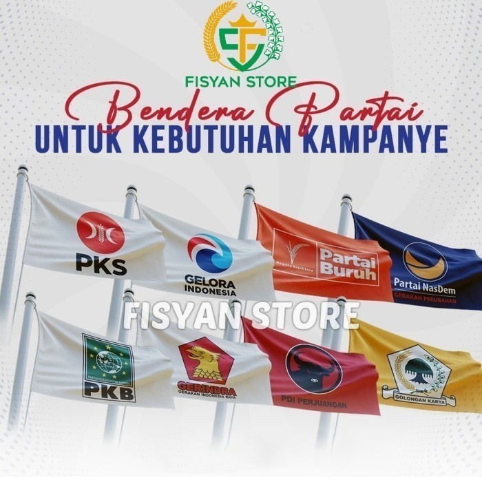 Bendera Partai Amanat Nasional | Bendera PAN 60 x 90 CM (100 PCS)