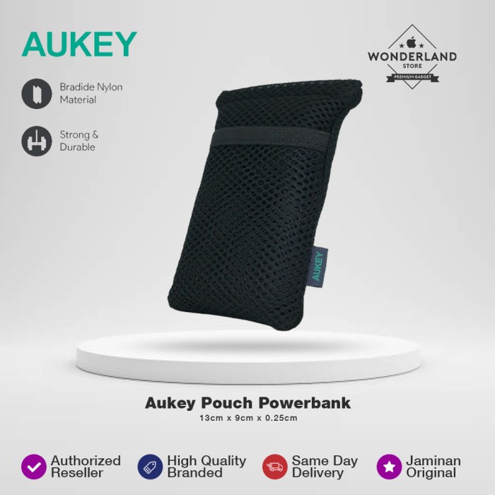 Aukey Sarung Pouch Case Powerbank Charger Kabel Headset Universal - Wonderland Store Malang