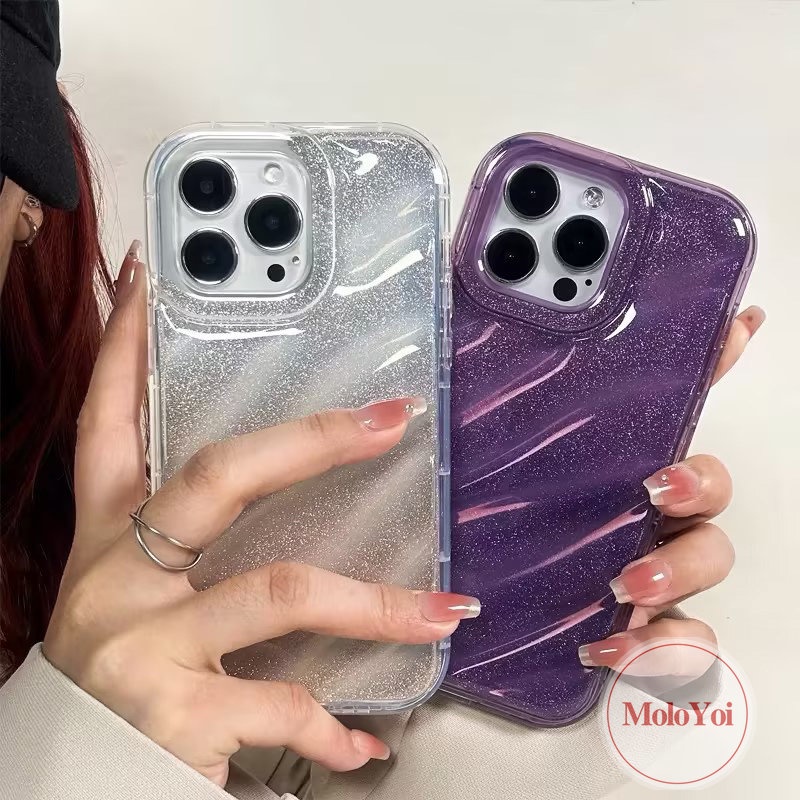 Fantasy Gradient Color Starry Sky Case Compatible For IPhone 11 13 12 14 Pro Max XR XS X MAX 7Plus 6 6S 8 7 Plus SE 2020 Bling Laser Card 3D Stereo Corrugation Pattern Soft Cover