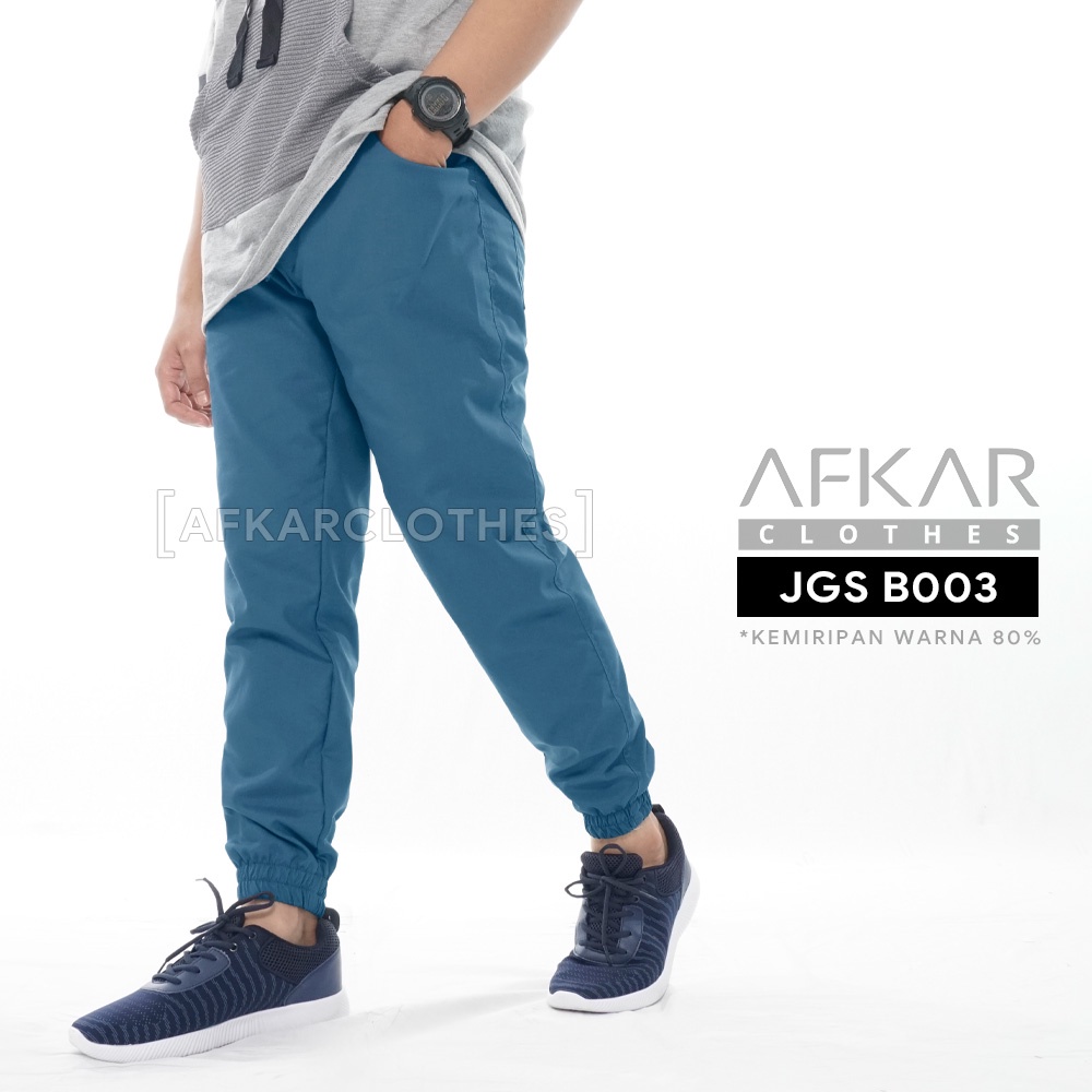 SALE Celana Joger Pria Jogger Pants JGS Biru Laut B003 AFKAR