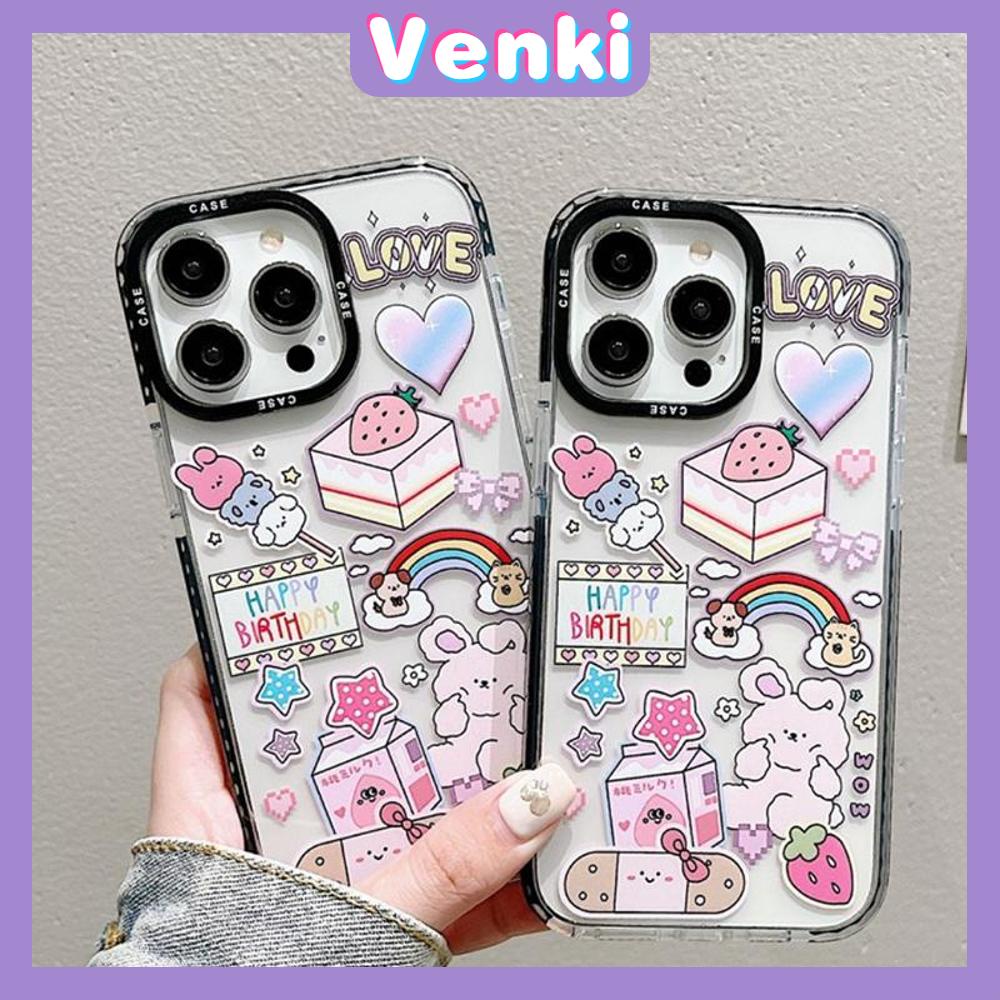 Venki - Case iPhone 11 iPhone Case Soft Case Bening Case Tebal Tahan Guncangan Bingkai Kamera Kelinci Pelangi Lucu Kompatibel dengan iPhone 14 Pro Max 13 Pro Max 12 Pro Max 11 Pro Max XR XS 7