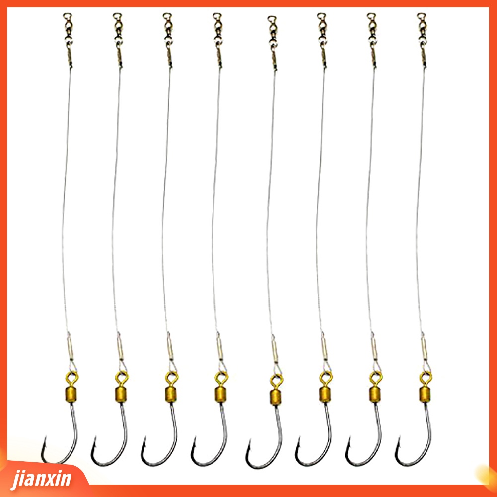 (In Stock) 5Pcs Anti Gigit Kawat Stainless Steel Pemimpin Memancing Rigs Hooks Line Tackle Tool