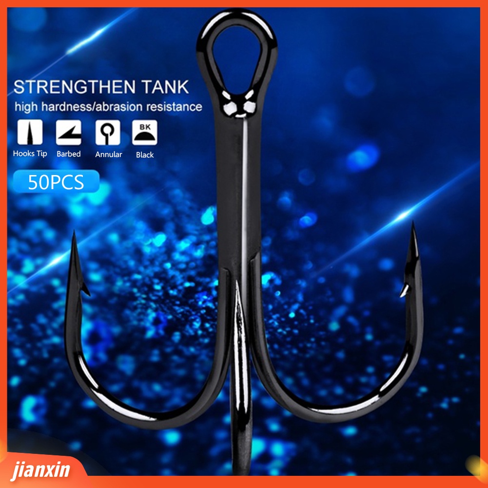 (In Stock) 50Pcs Pengait Treble Pancing Cacing Umpan Holder Fish Tackle Tools Aksesoris